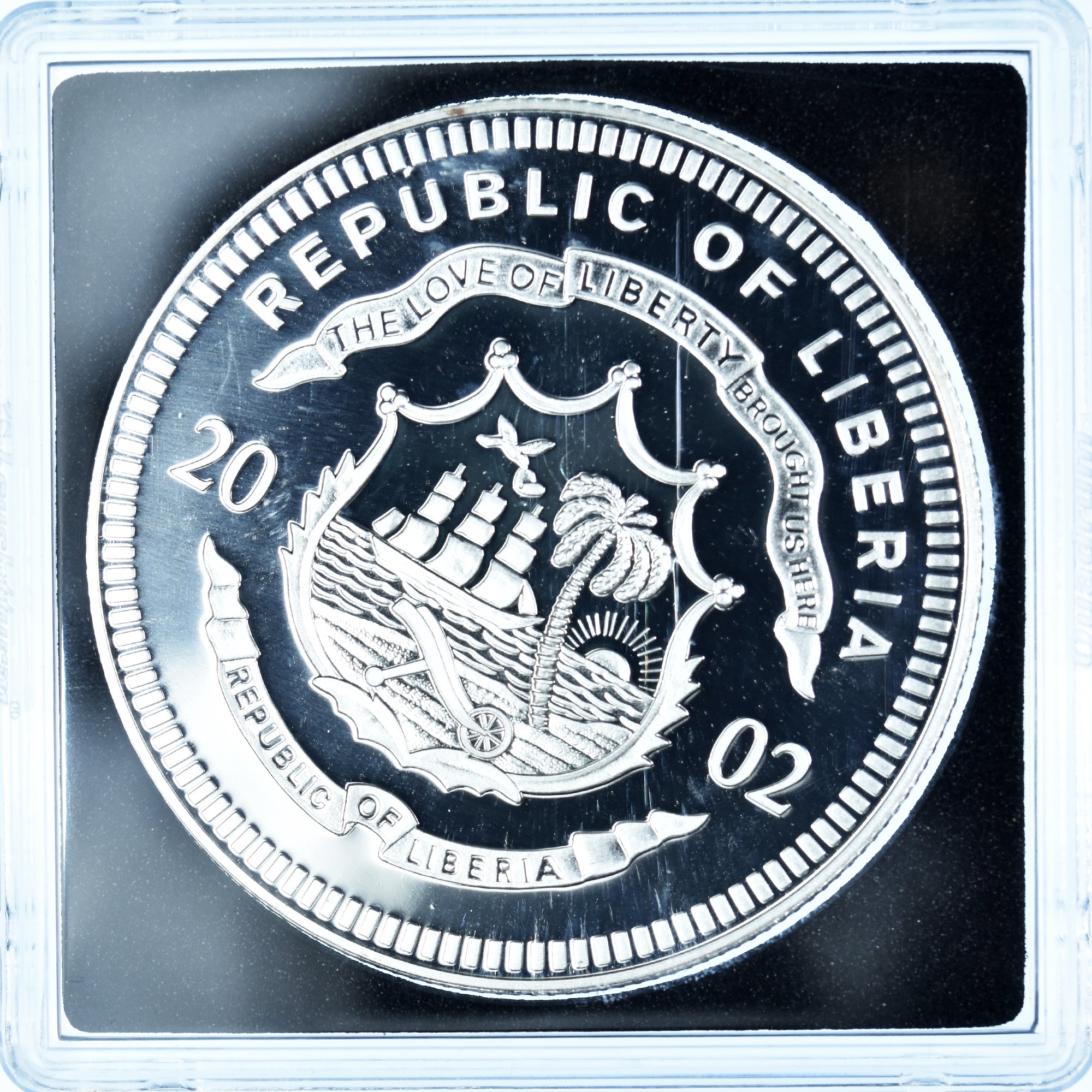 Coin, Liberia, goodbye dutch currency, 10 Dollars, 2002, Colourized, MS(65-70)