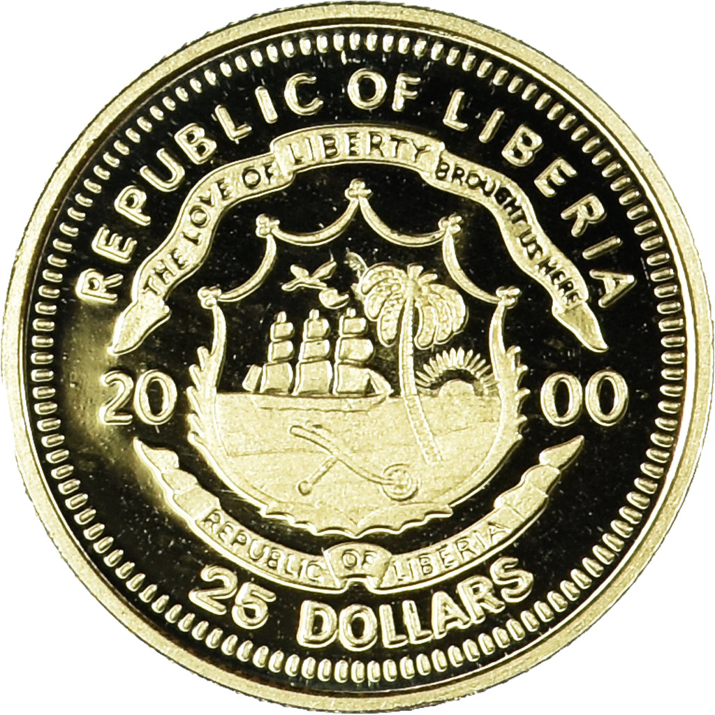 Coin, Liberia, Ludwig II, 25 Dollars, 2000, American Mint, MS(65-70), Gold