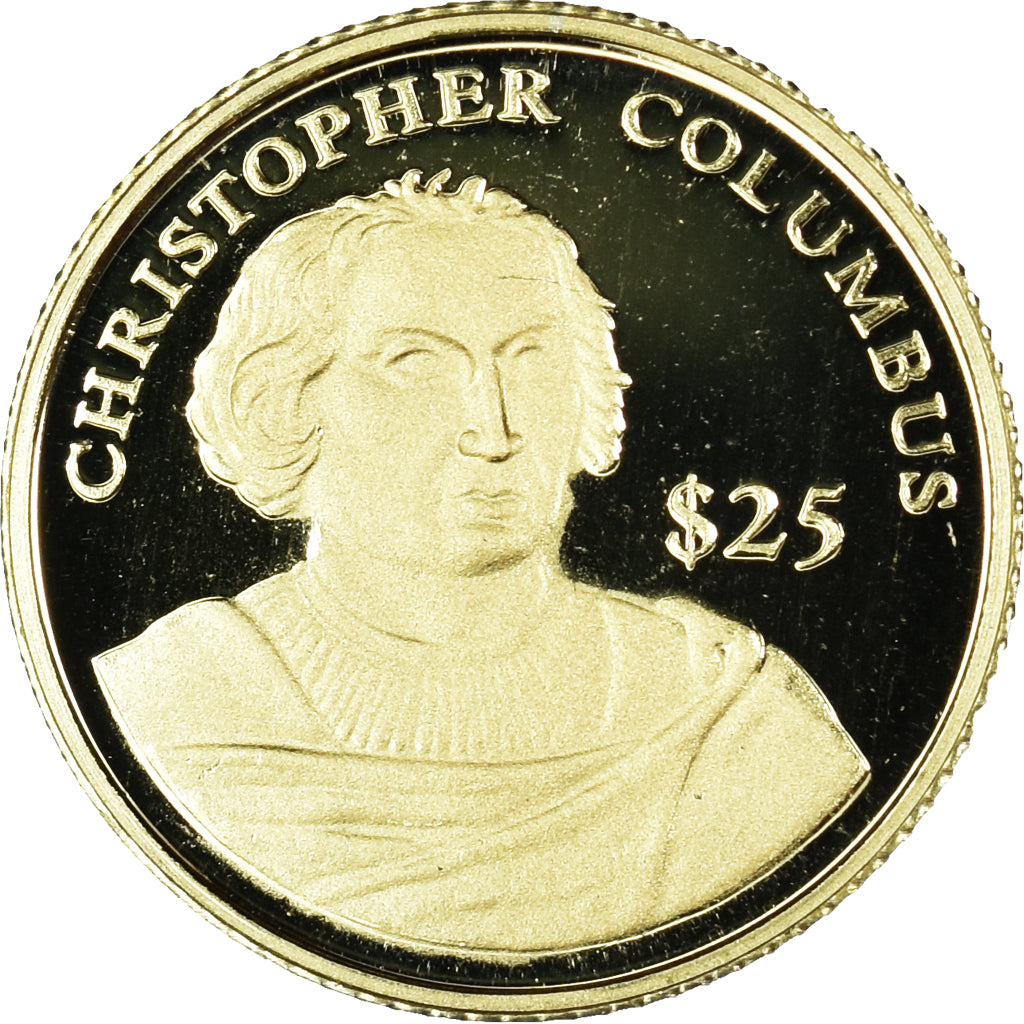 Münze, Liberia, Christophe Colomb, 25 Dollars, 2000, American Mint, STGL, Gold
