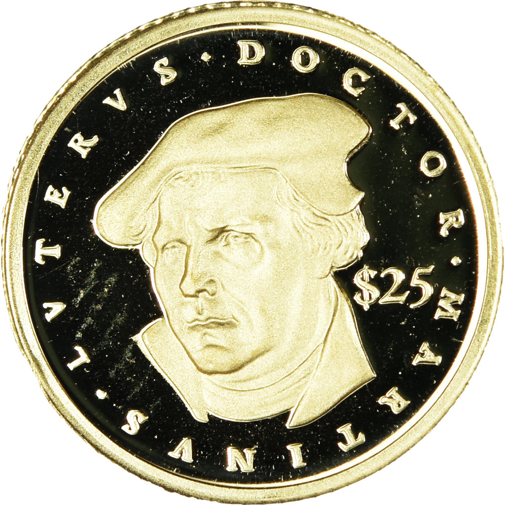 Münze, Liberia, Martin Luther, 25 Dollars, 2000, American Mint, STGL, Gold