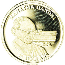 Coin, Liberia, Mahatma Gandhi, 25 Dollars, 2001, American Mint, MS(65-70), Gold