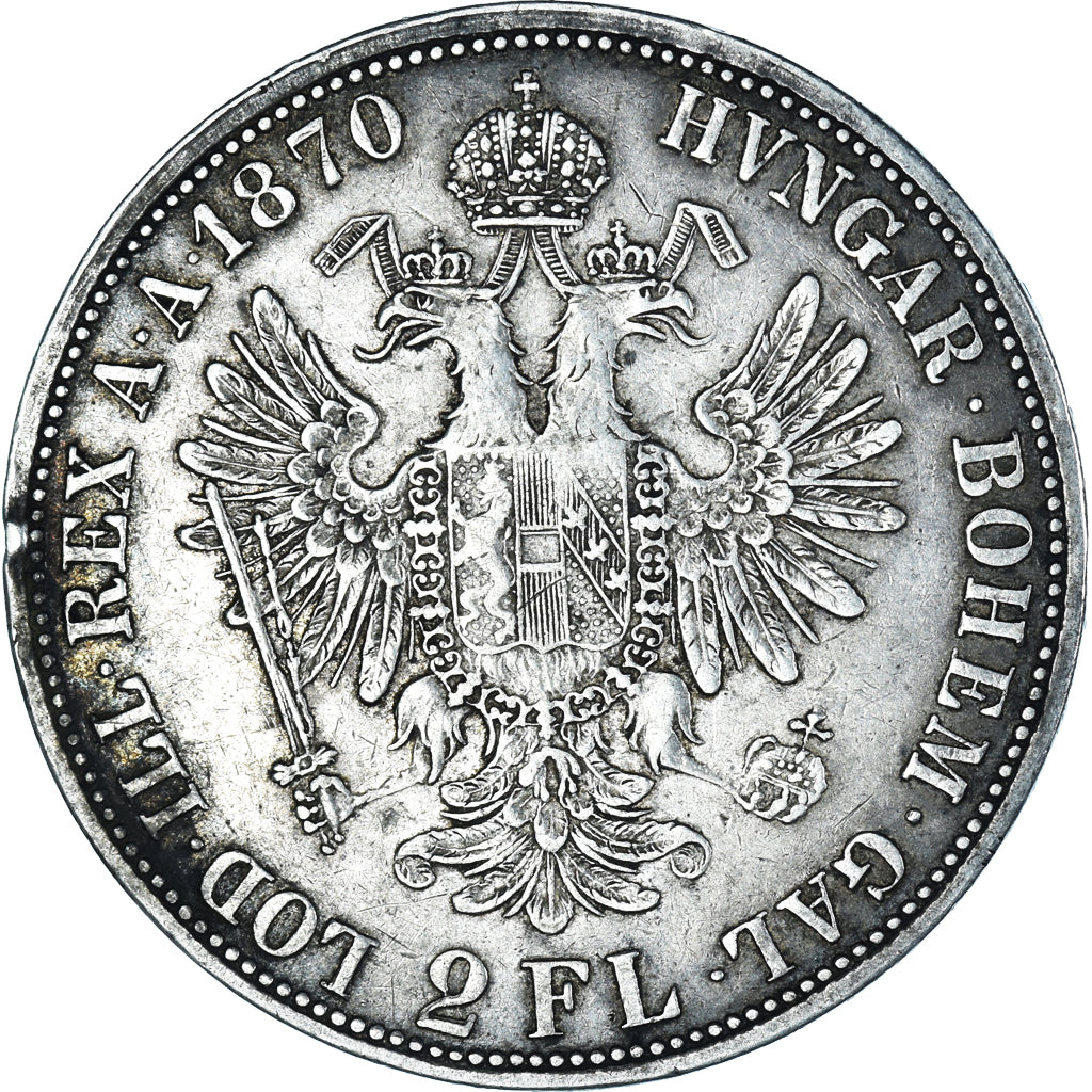 Moneta, Austria, Franz Joseph I, 2 Florin, 1870, Vienna, BB, Argento, KM:2232