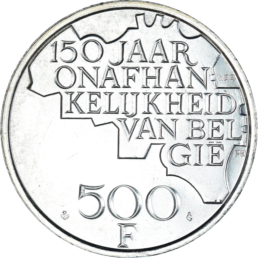 Moneda, Bélgica, Baudouin I, 500 Francs, 1980, Brussels, EBC, Plata recubierta
