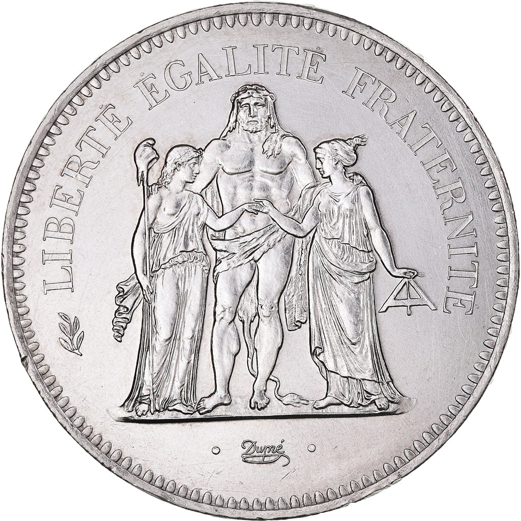 Coin, France, Hercule, 50 Francs, 1976, Paris, AU(55-58), Silver, KM:941.1