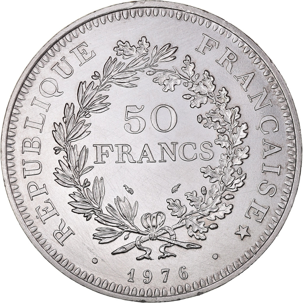 Coin, France, Hercule, 50 Francs, 1976, Paris, AU(55-58), Silver, KM:941.1