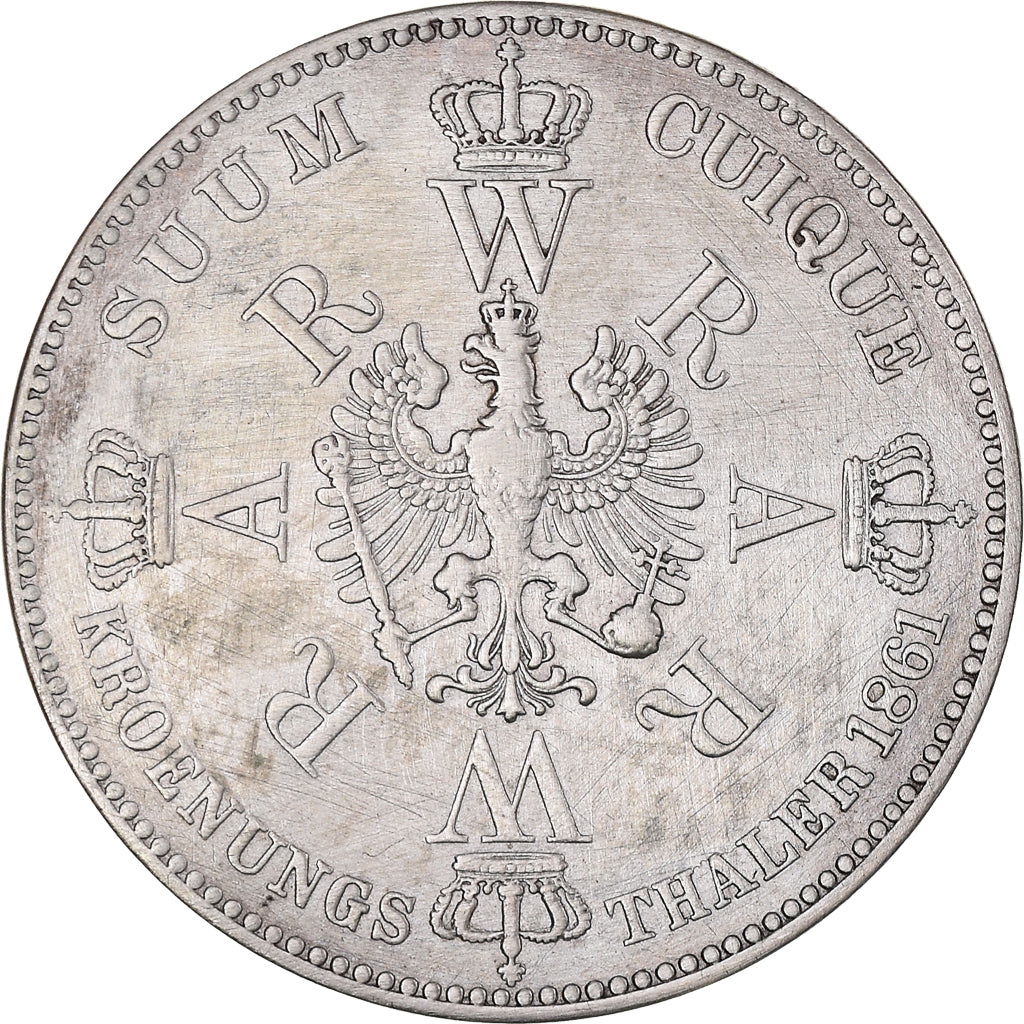 Munten, Duitse staten, PRUSSIA, Wilhelm I, Krönungstaler, 1861, Berlin, ZF+