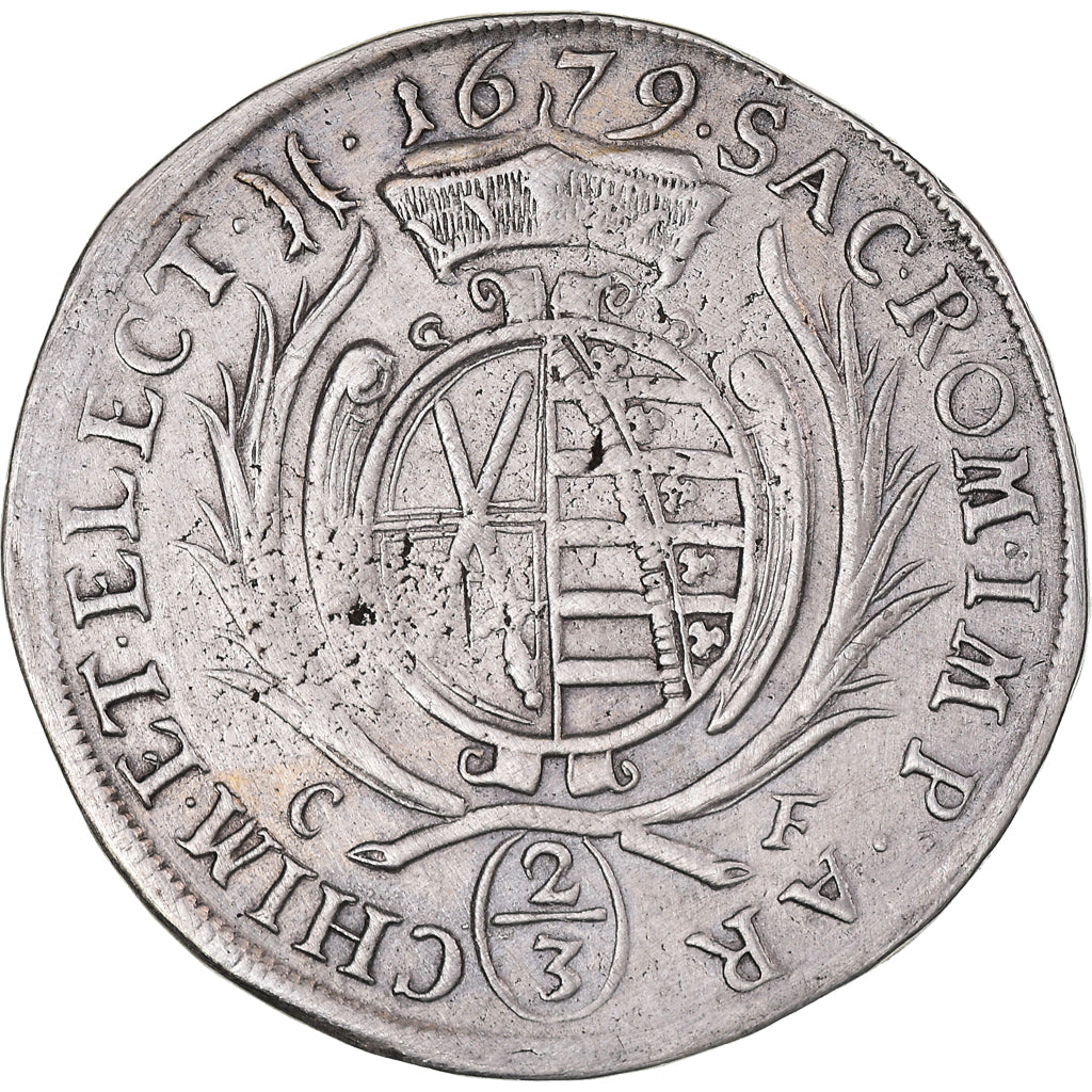 Monnaie, Etats allemands, SAXONY-ALBERTINE, Johann Georg II, 2/3 Thaler, Gulden