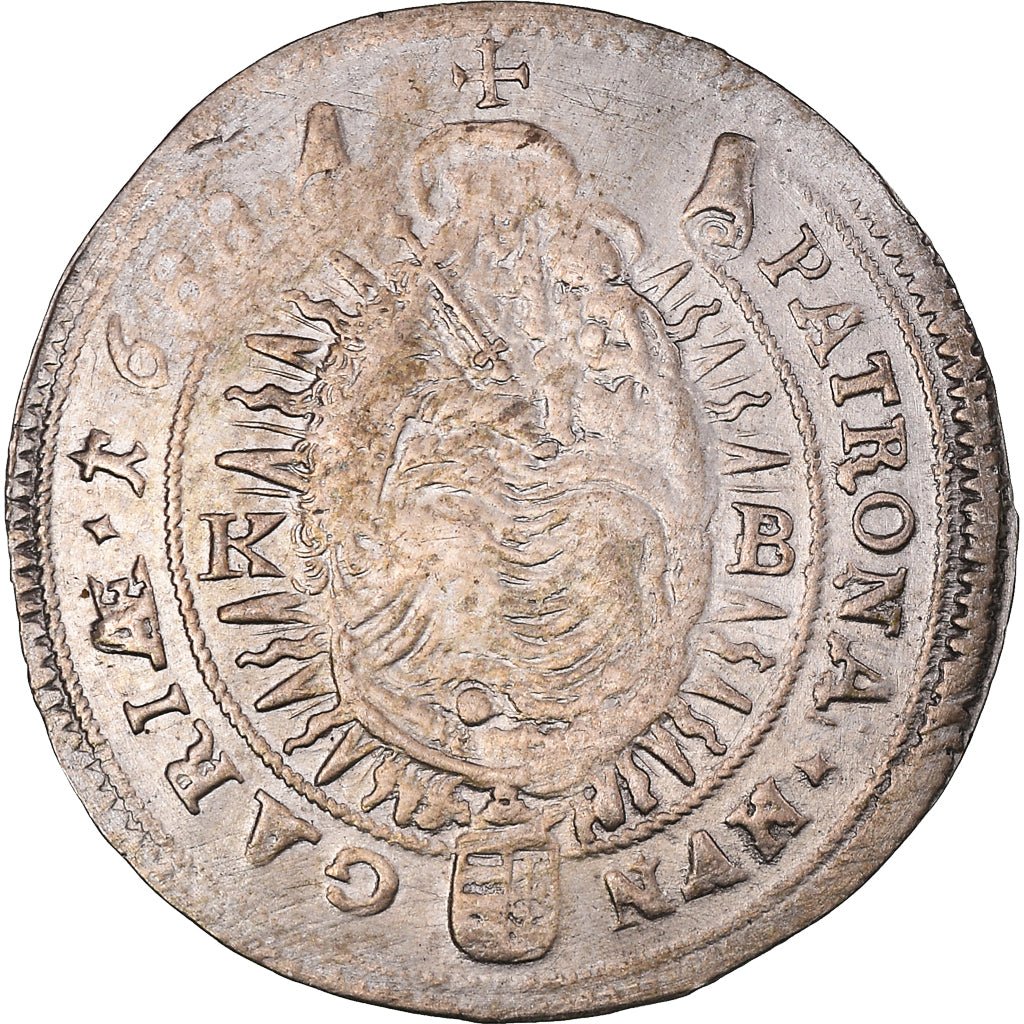 Moneta, Ungheria, Leopold I, 15 Krajczar, 1688, Kremnitz, BB, Argento, KM:208
