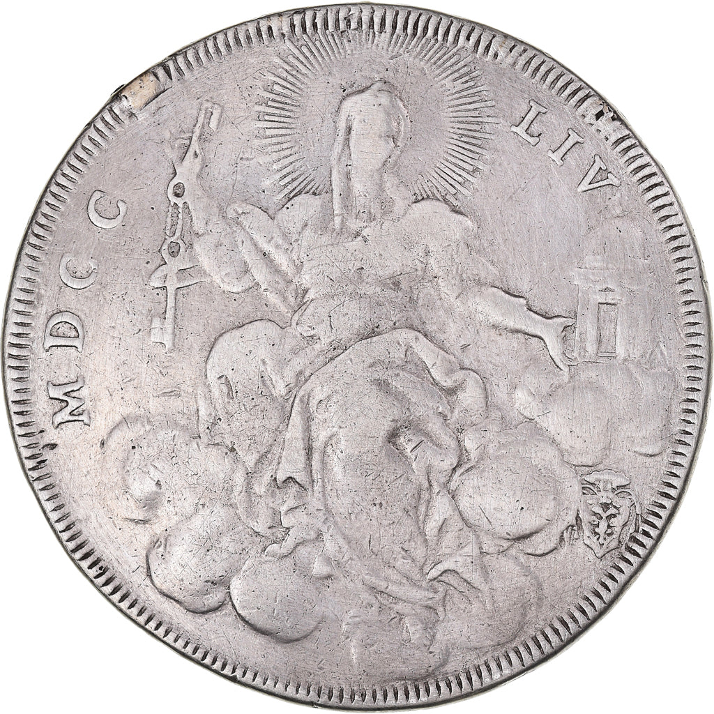 Moneta, STATI ITALIANI, PAPAL STATES, Benedict XIV, Scudo, 1754, Roma, MB+