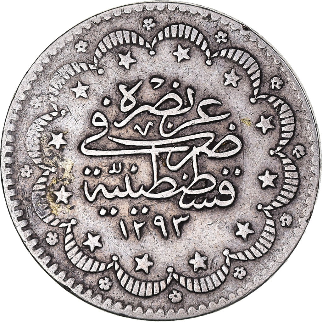 Coin, Turkey, Abdul Hamid II, 5 Kurush, 1906/AH1293, Qustantiniyah, EF(40-45)