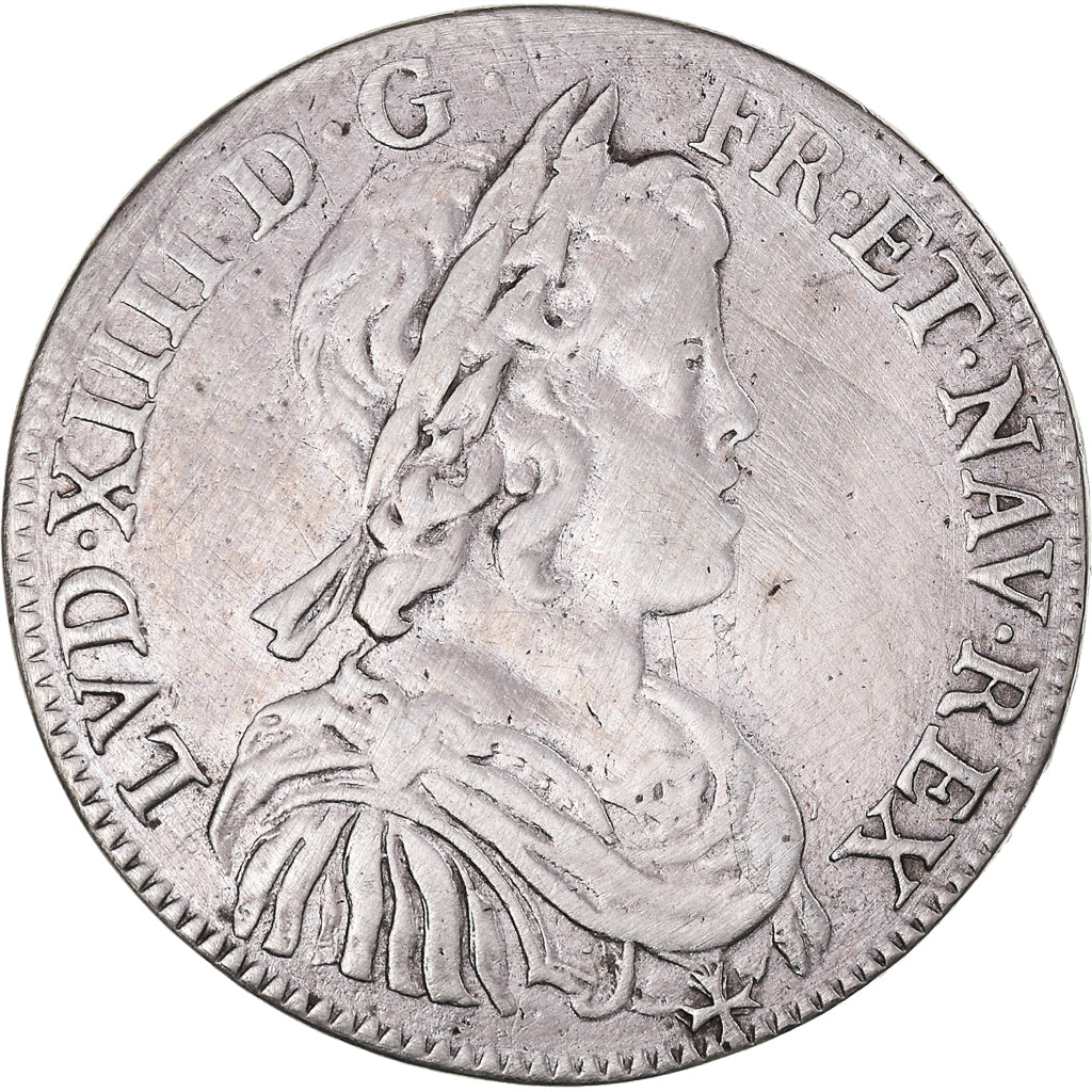 Moeda, França, Louis XIV, 1/2 Écu à la mèche courte, 1644, Paris, EF(40-45)