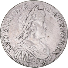 Moeda, França, Louis XIV, 1/2 Écu à la mèche courte, 1644, Paris, EF(40-45)