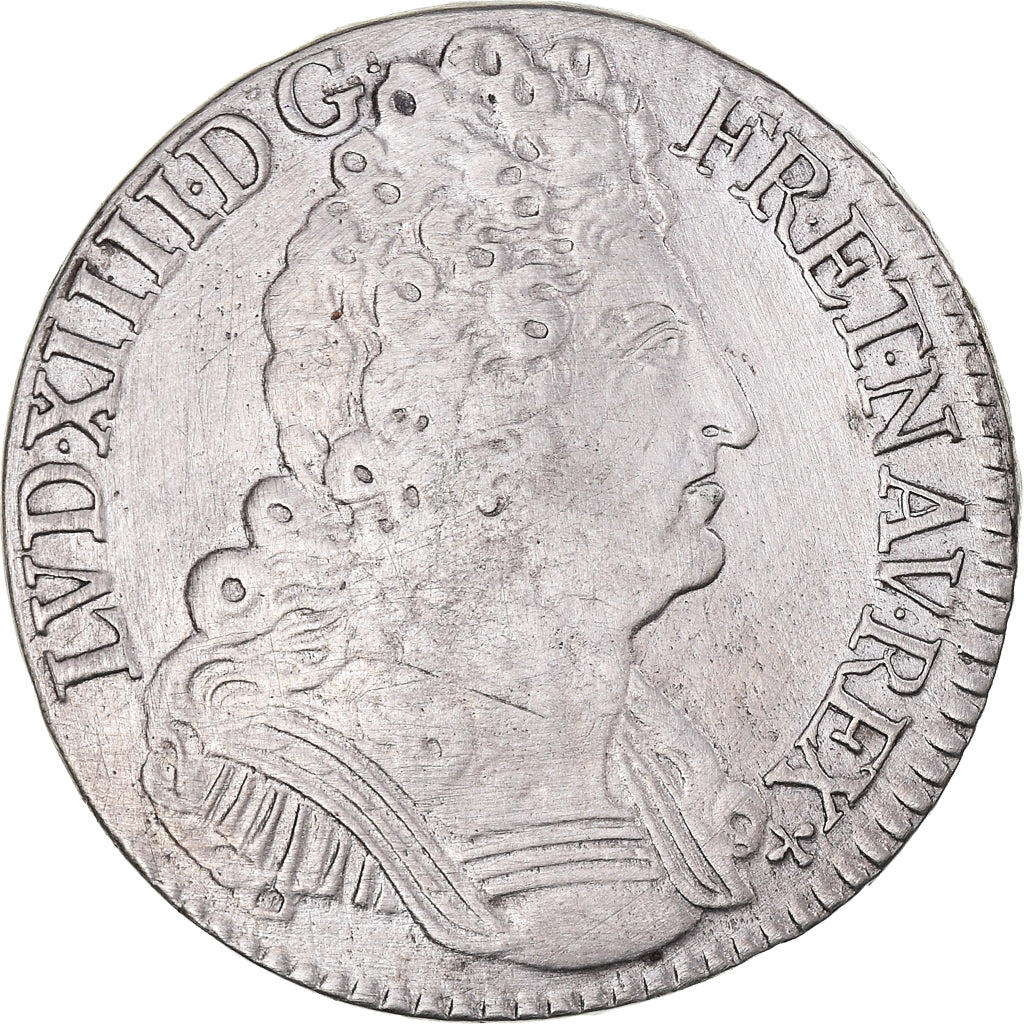 Monnaie, France, Louis XIV, 1/2 Ecu aux trois couronnes, 1710, Amiens, TB+