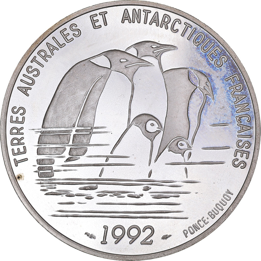 Coin, France, Terre Adélie, Dumont d'Urville, 100 Francs, 1992, MS(63), Silver