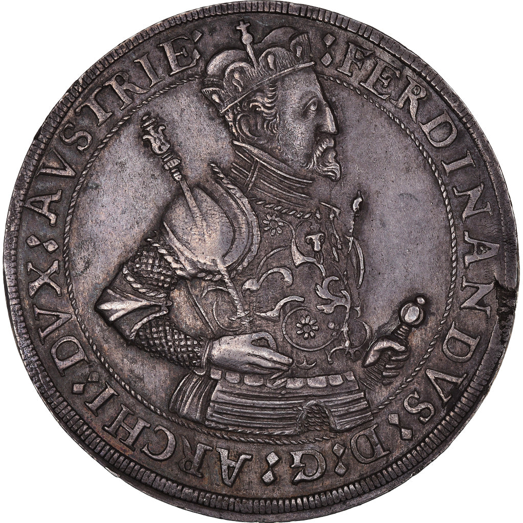Munten, OOSTENRIJKSE STATEN, Tirol, Ferdinand II, Thaler, Hall, PR, Zilver