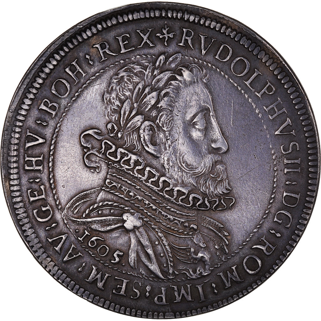 Coin, Austria, Rudolf II, Thaler, 1605, Hall, MS(60-62), Silver, KM:37.1