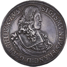 Moeda, Áustria, Sigismund Franz, Thaler, 1665, Hall, AU(50-53), Prata