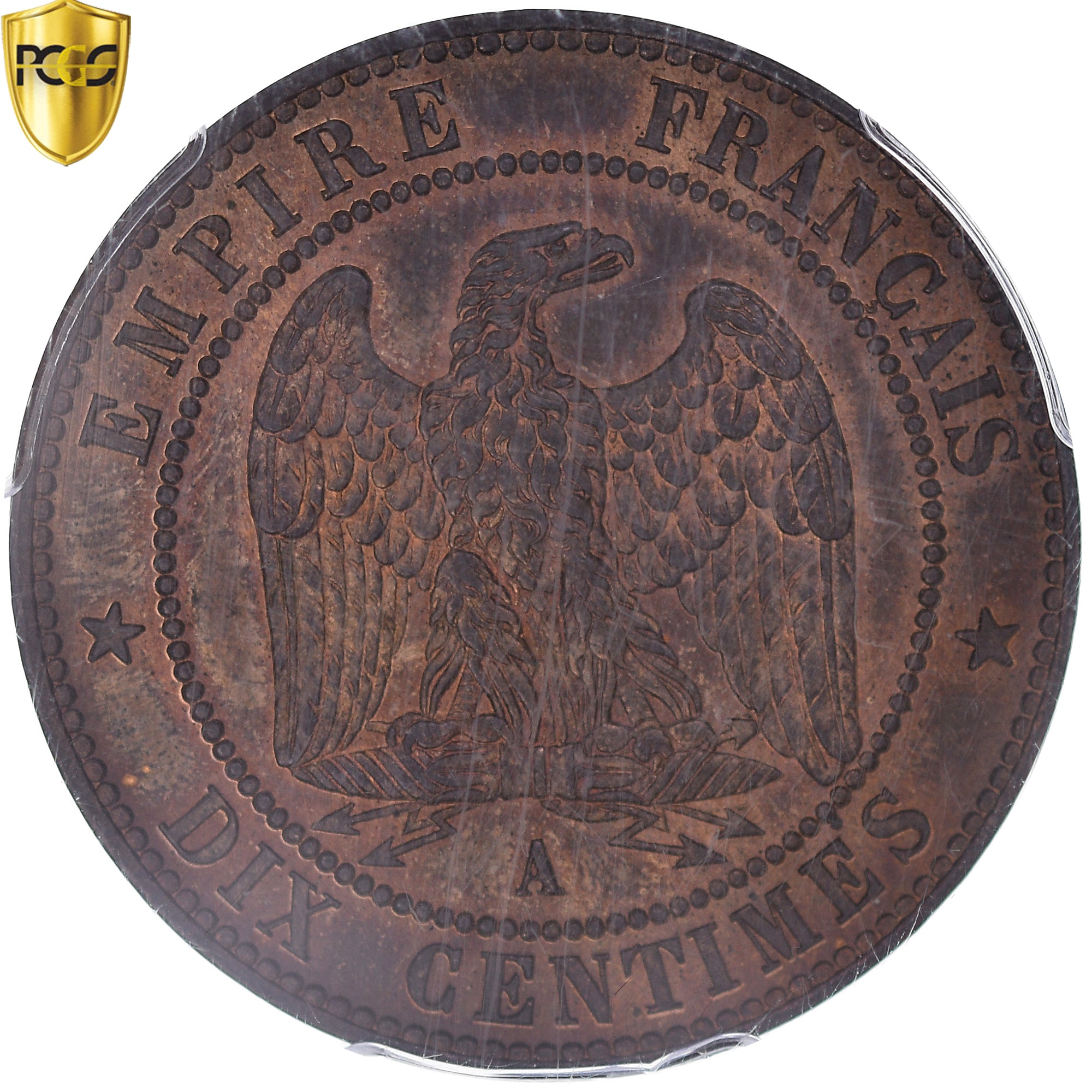 Munten, Frankrijk, Napoleon III, 10 Centimes, 1853, Paris, PCGS, MS65RB, FDC