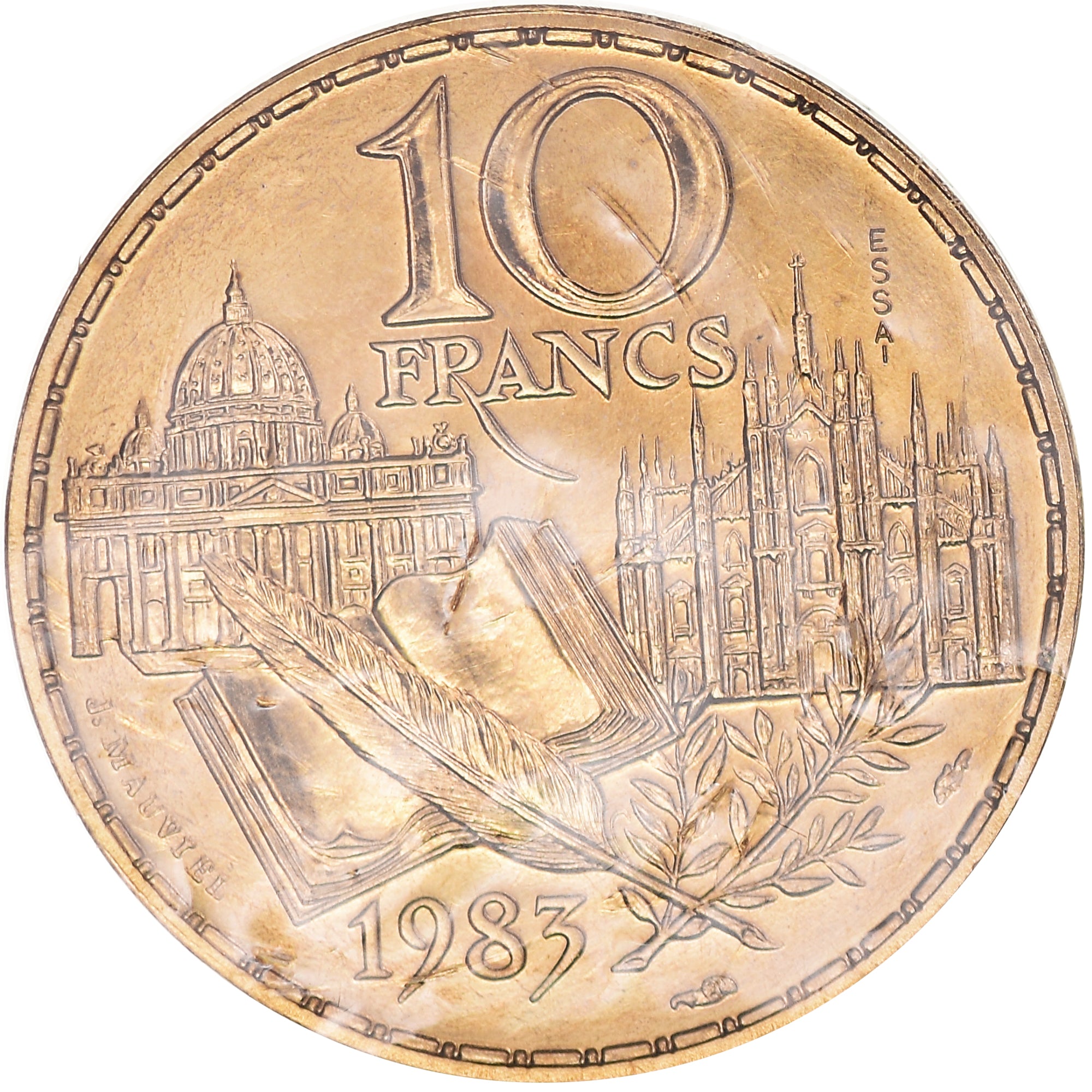 Monnaie, France, Stendhal, 10 Francs, 1983, Monnaie de Paris, ESSAI, FDC