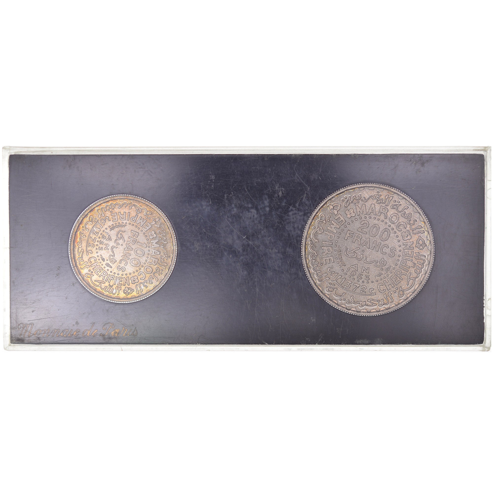 Coin, Morocco, 100 & 200 francs, 1953, Monnaie de Paris, ESSAI, MS(65-70)