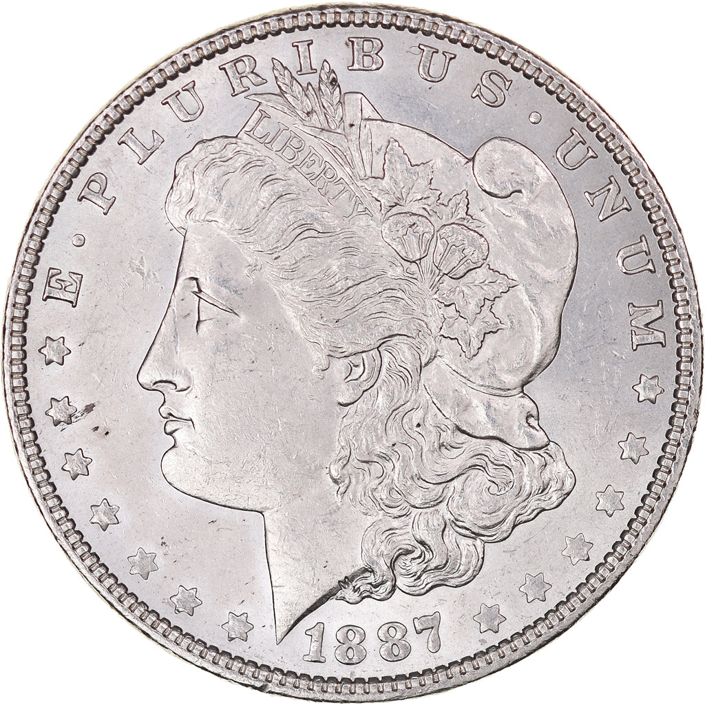 Coin, United States, Morgan dollar, 1887, U.S. Mint, Philadelphia, MS(60-62)