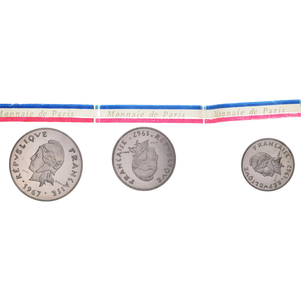 Coin, New Caledonia, 10, 20, 50 francs, 1967, Monnaie de Paris, ESSAI