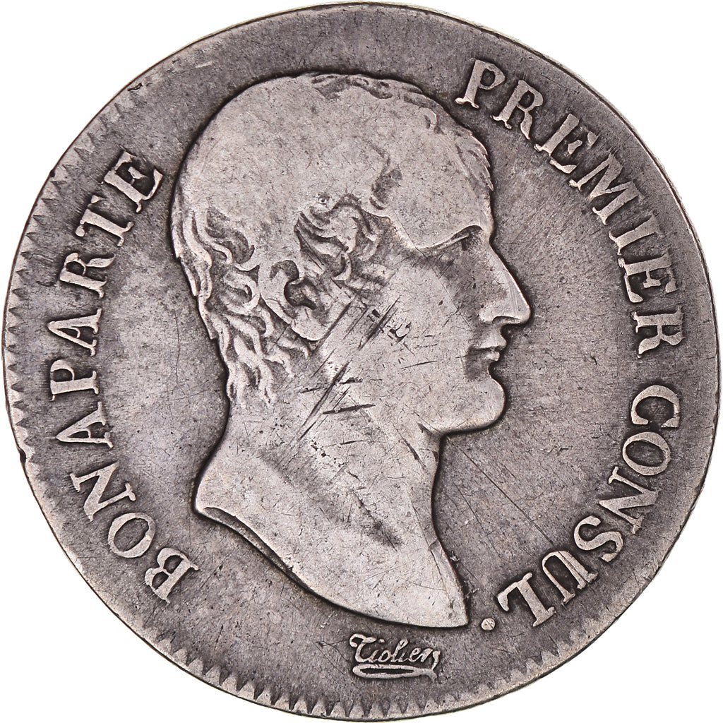 Moeda, França, Bonaparte Premier Consul, 5 Francs, An 12, Toulouse, VF(20-25)