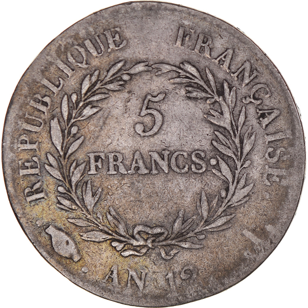 Moneda, Francia, Bonaparte Premier Consul, 5 Francs, An 12, Limoges, BC+, Plata