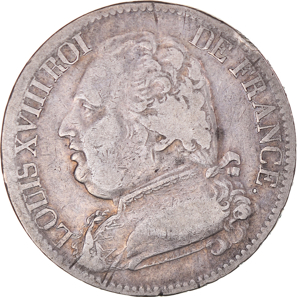 Monnaie, France, Louis XVIII, 5 Francs, 1814, Limoges, TB+, Argent, Gadoury:591