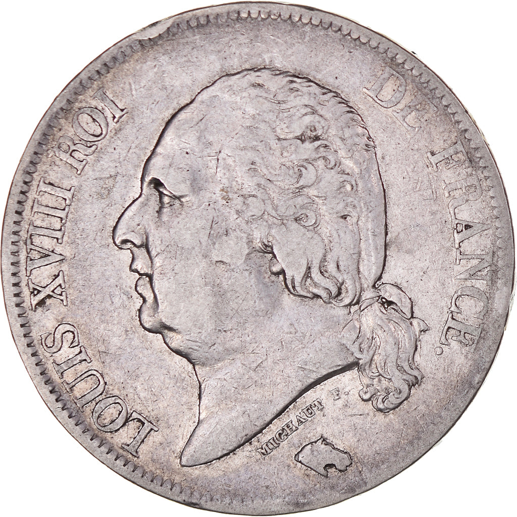 Monnaie, France, Louis XVIII, 5 Francs, 1818, Rouen, TB+, Argent, Gadoury:614
