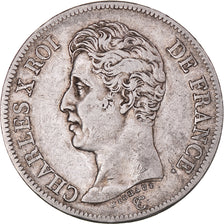 Coin, France, Charles X, 5 Francs, 1826, Paris, EF(40-45), Silver, KM:720.1