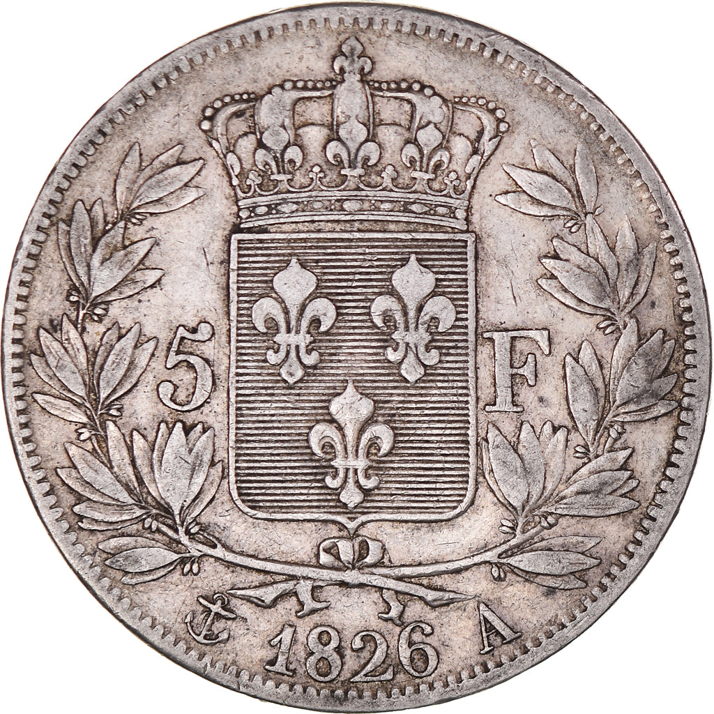 Coin, France, Charles X, 5 Francs, 1826, Paris, EF(40-45), Silver, KM:720.1