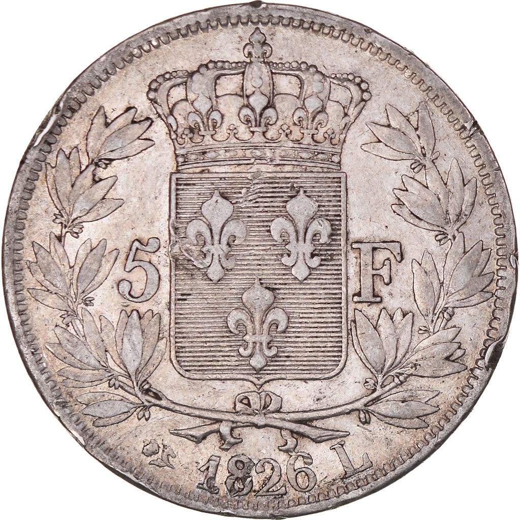 Munten, Frankrijk, Charles X, 5 Francs, 1826, Bayonne, ZF, Zilver, KM:720.8