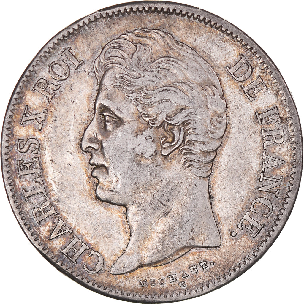 Münze, Frankreich, Charles X, 5 Francs, 1827, Lille, SS, Silber, KM:728.13