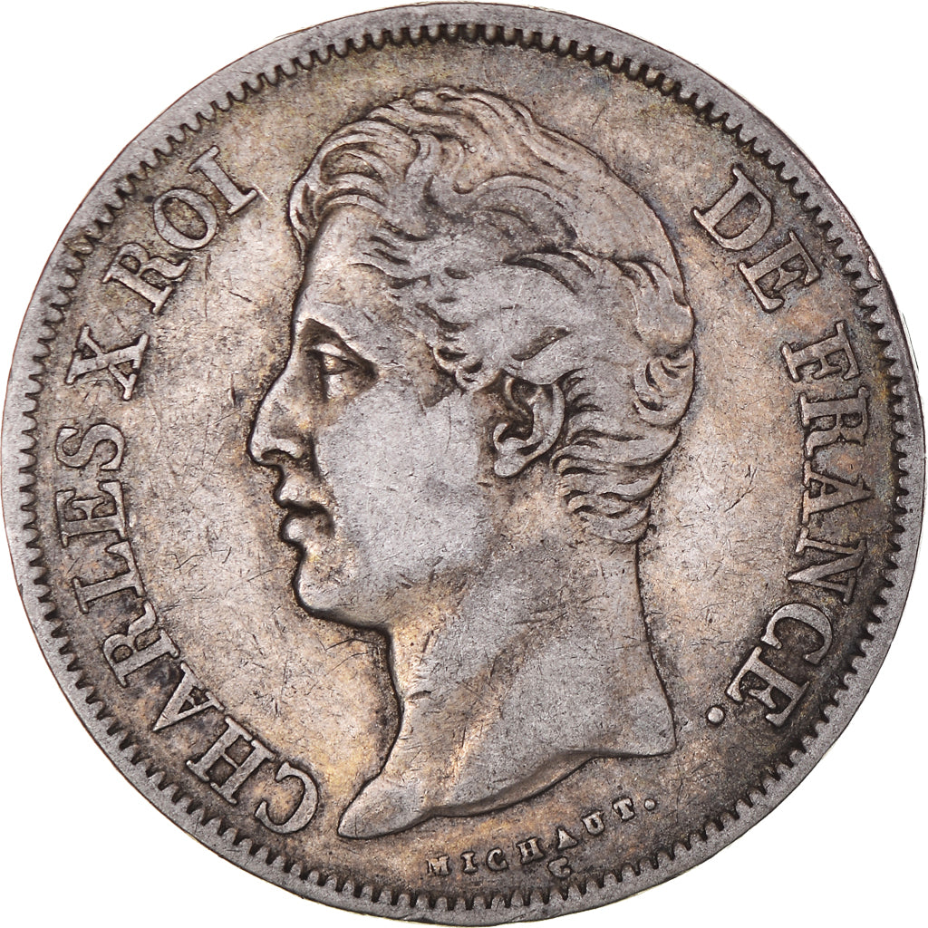 Münze, Frankreich, Charles X, 5 Francs, 1828, Paris, S+, Silber, KM:728.1
