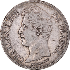 Munten, Frankrijk, Charles X, 5 Francs, 1828, Rouen, FR+, Zilver, KM:728.2