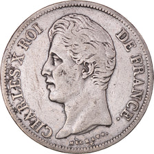Coin, France, Charles X, 5 Francs, 1829, Lyon, VF(30-35), Silver, KM:728.4