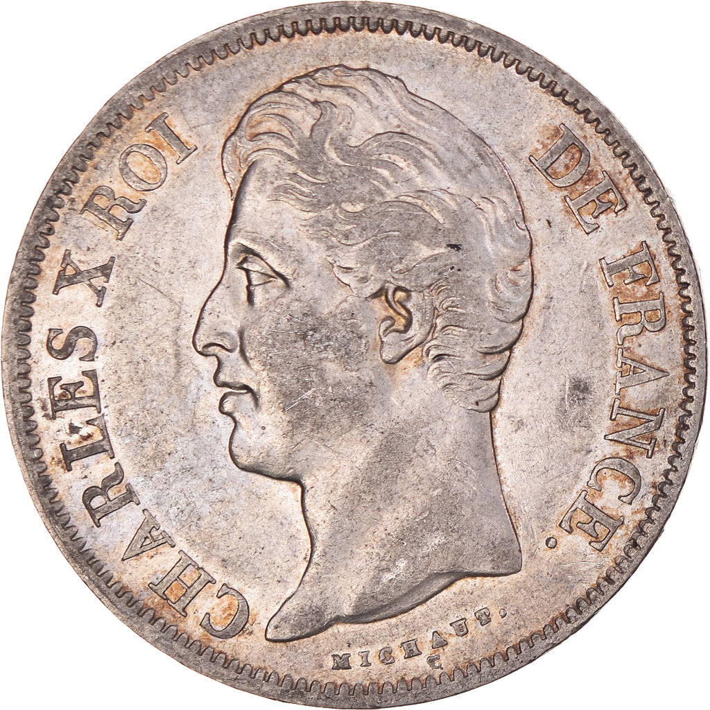 Munten, Frankrijk, Charles X, 5 Francs, 1830, Lyon, ZF, Zilver, KM:728.4