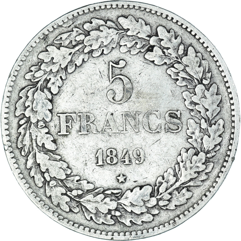Munten, België, Leopold I, 5 Francs, 5 Frank, 1849, Brussels, ZF, Zilver