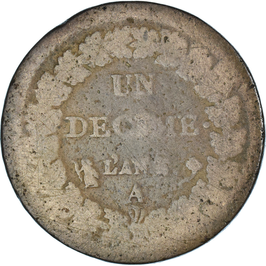 Moneda, Francia, Dupré, Decime, AN 7/5, Paris, BC, Bronce, KM:644.1