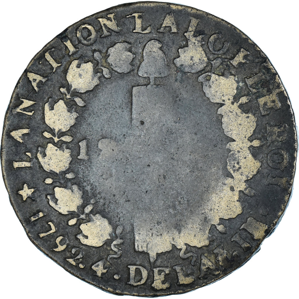 Münze, Frankreich, Louis XVI, 12 deniers françois, 1792⸱4, Orléans, SGE+