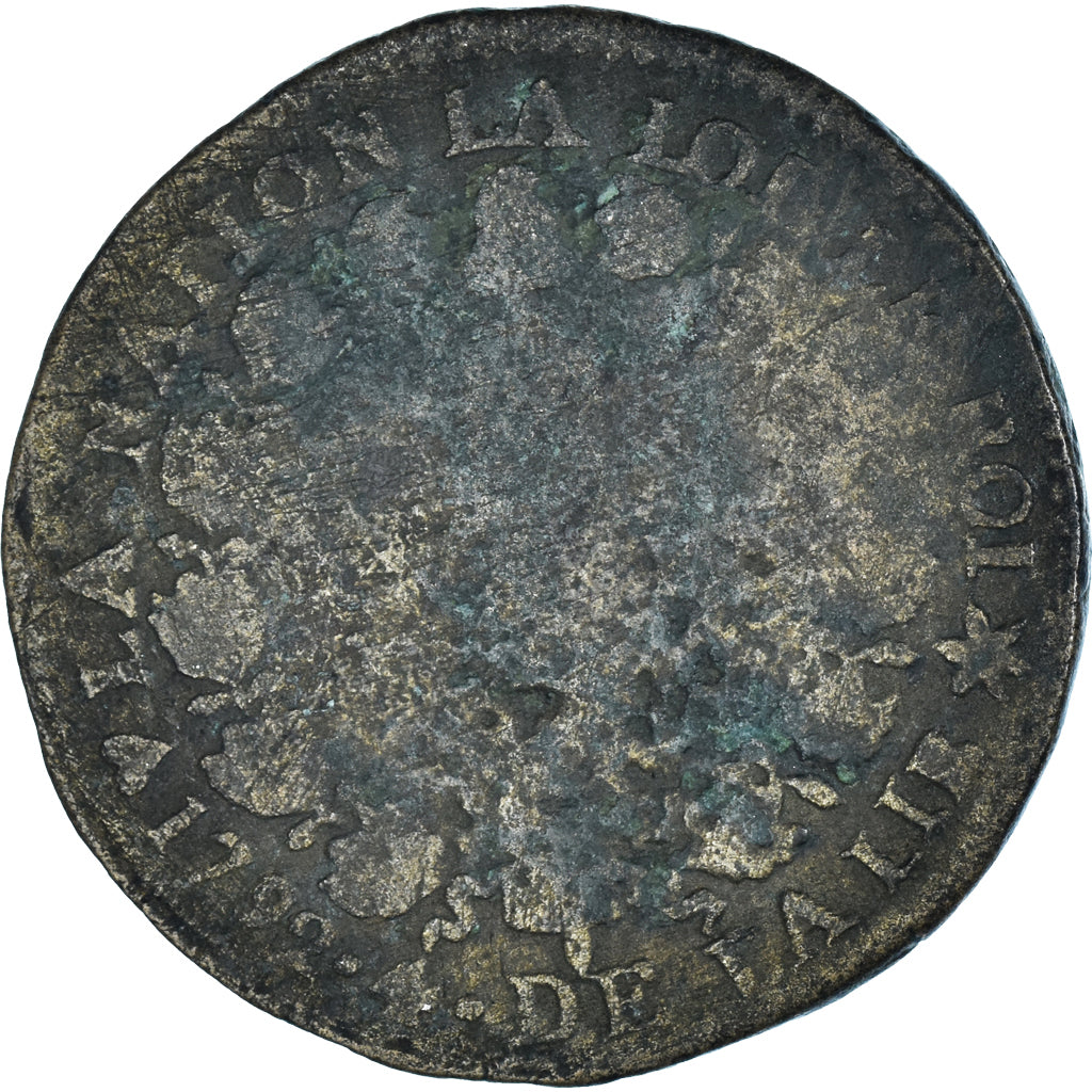 Moneta, Francia, Louis XVI, 12 deniers français, 1792⸱4, Strasbourg, B+