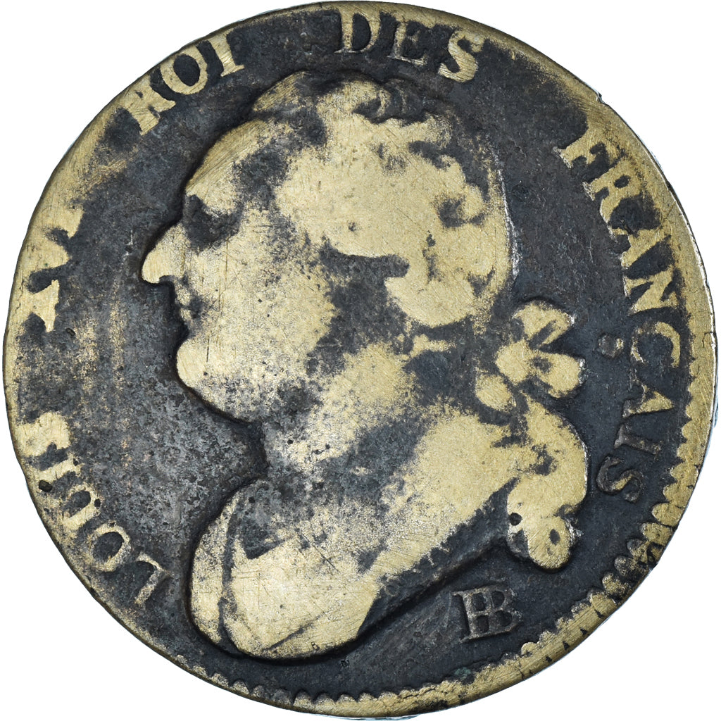 Moneta, Francia, Louis XVI, 12 deniers français, 1792⸱4, Strasbourg, MB