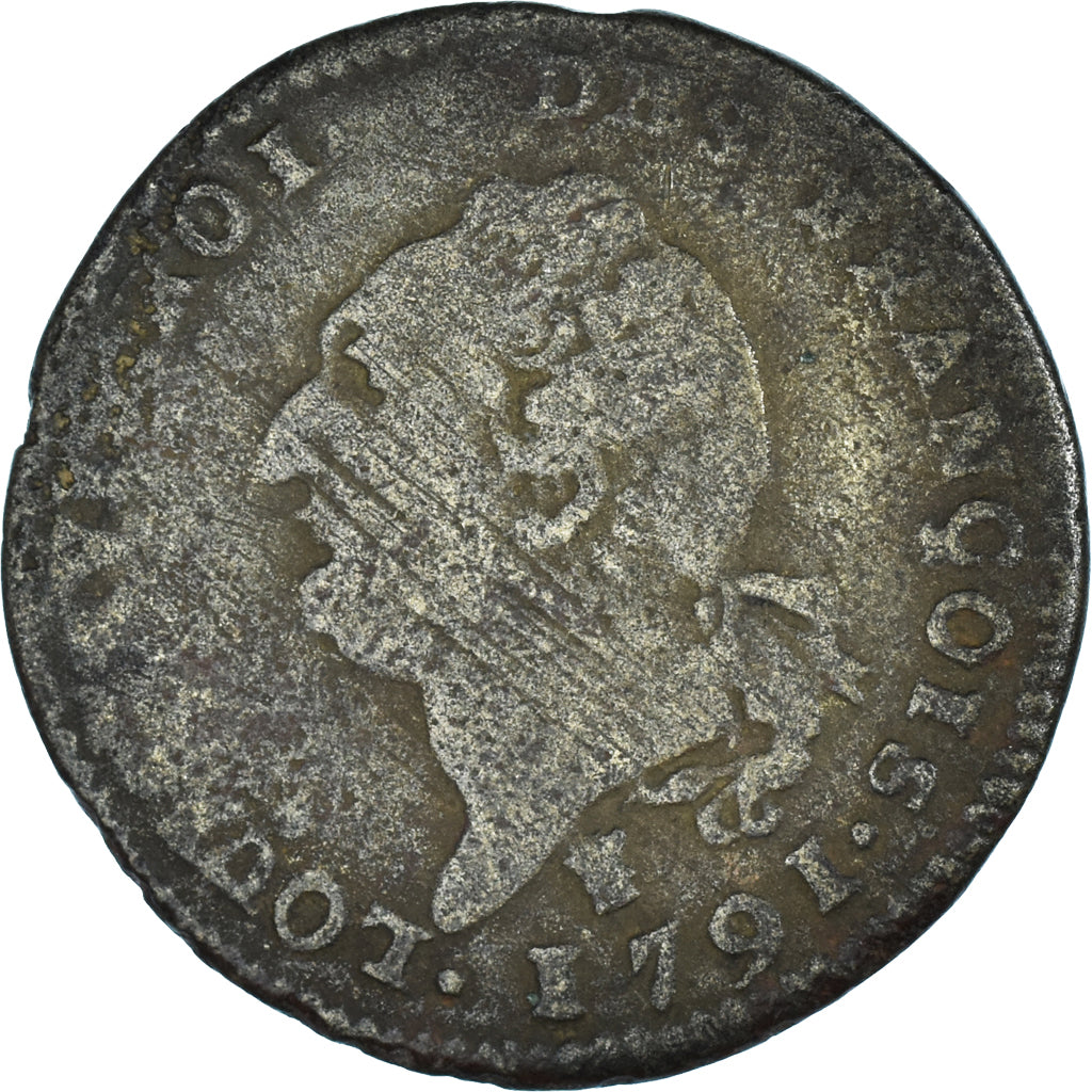 Münze, Frankreich, Louis XVI, 15 sols françois, 1791, FAUX, S, Kupfer