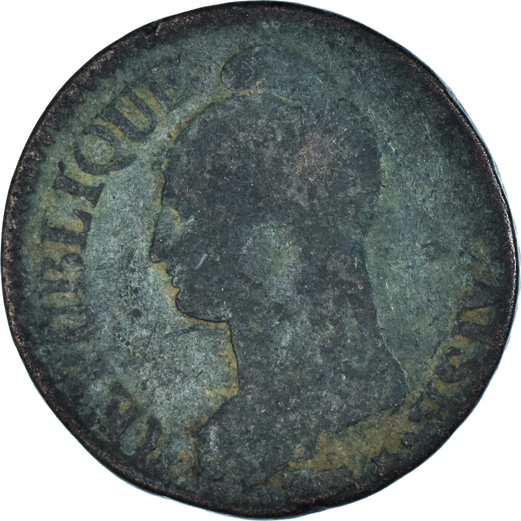 Moneta, Francia, Dupré, 5 Centimes, AN 5, Orléans, MB, Bronzo, KM:640.9