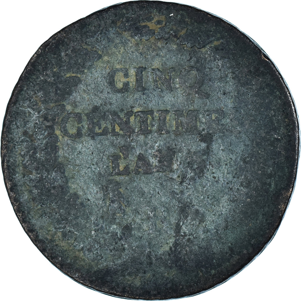 Moneta, Francia, Dupré, 5 Centimes, AN 5, Orléans, MB, Bronzo, KM:640.9