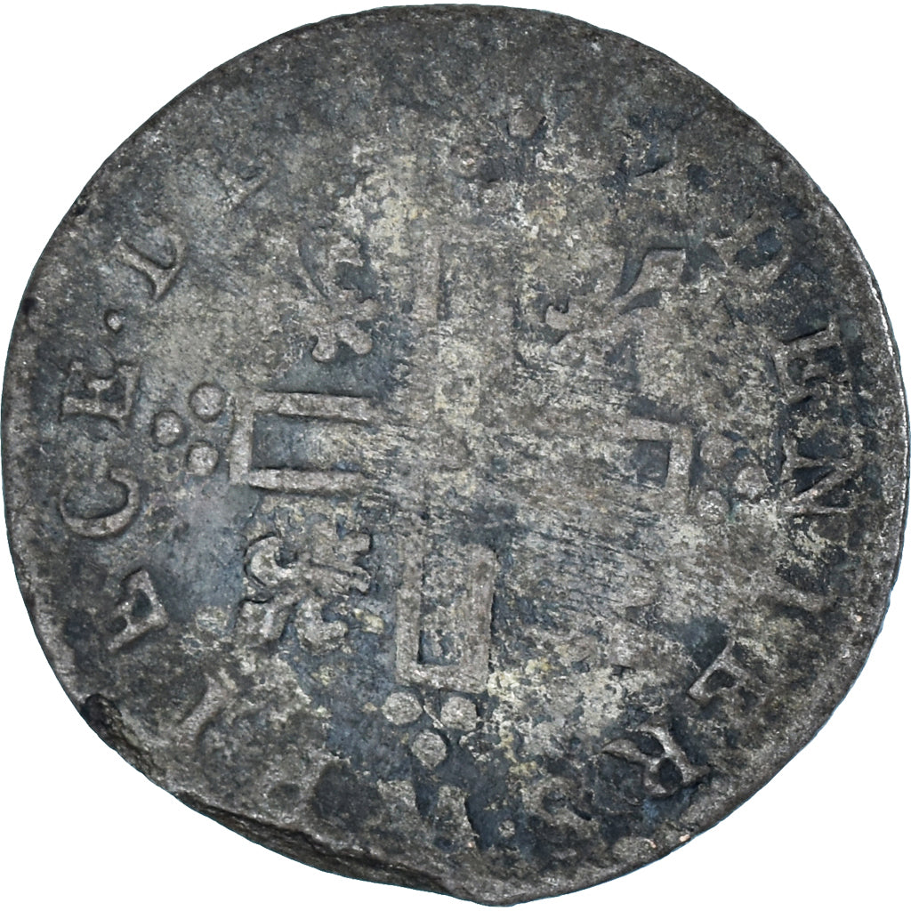 Moneta, Francia, Louis XIV, XV Deniers (pièce de), 1712, Metz, MB, Biglione