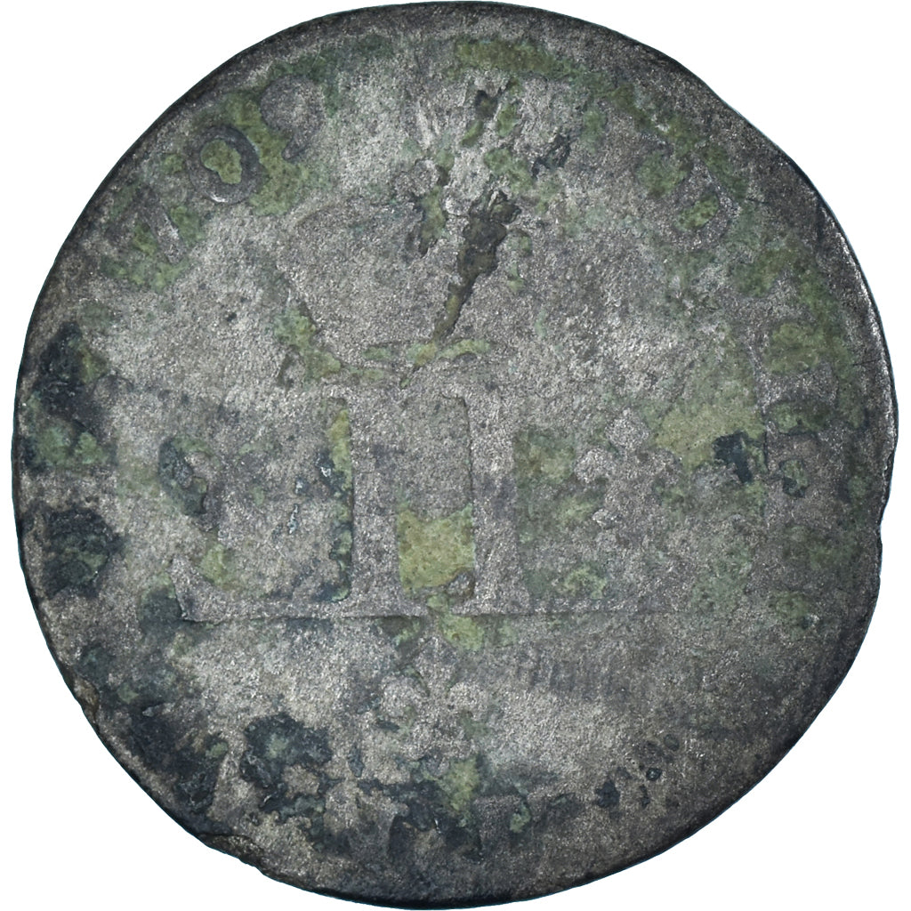 Moneta, Francia, Louis XIV, XXX Deniers aux 2 L couronnés, 1709, Metz, B+