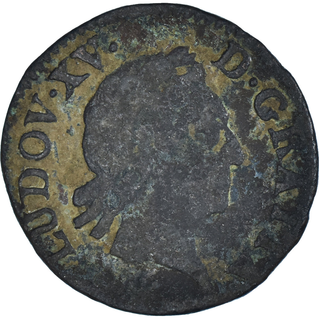 Moeda, França, Louis XV, Liard, 1770, Reims, VF(20-25), Cobre, KM:543.9