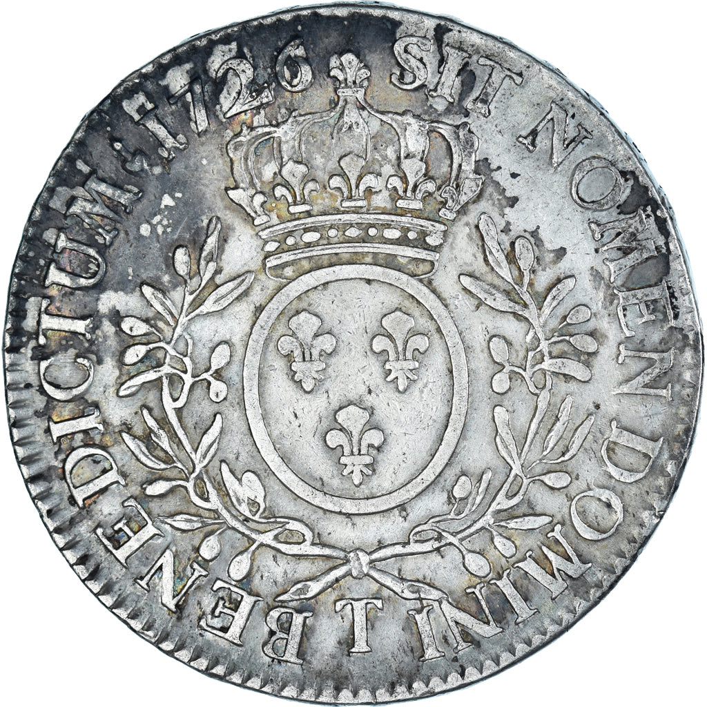 Moneta, Francja, Louis XV, Ecu aux branches d'olivier, 1726, Nantes, VF(30-35)